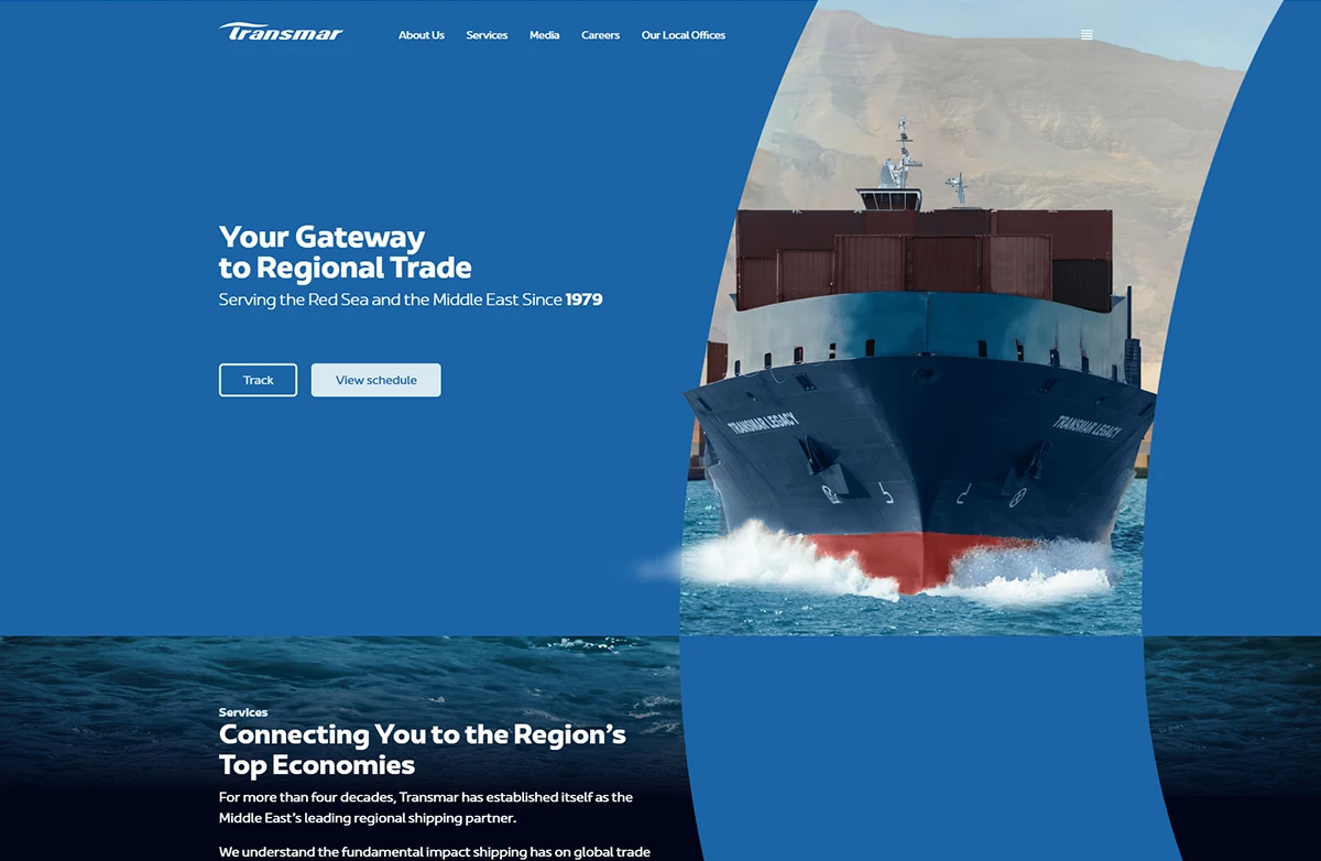 Transmar website homepage